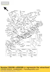 Qui puoi ordinare cowling, fr, rh, m. P. Sil zx1200-a da Kawasaki , con numero parte 550281383GU: