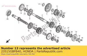 Honda 23515GBFB40 engrenage, arbre intermédiaire sixième - La partie au fond