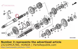 honda 23210MCA780 eje comp., principal - Lado inferior