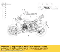 2H000023, Piaggio Group, Tank right front band decal moto-guzzi v zgulw200;zgulwuc1; zgulwub1 750 2012 2014 2015 2016, New