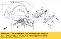 80110MEG641ZA, Honda, spatbordset, rr. (wl) * nh1 * (nh1 zwart) honda vt 750 2004 2005, Nieuw