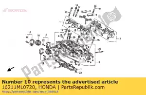 Honda 16211ML0720 insulator, carburetor - Bottom side