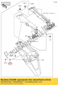 Kawasaki 922000766 sluitring, 6,5x18x1,6 - Onderkant