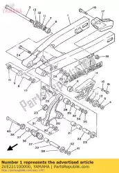 Aquí puede pedir brazo trasero comp. De Yamaha , con el número de pieza 2VE221100000: