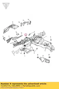 triumph T2305775 no. plate brkt, main - Bottom side