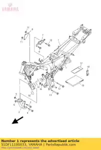 yamaha 51DF11100033 frame comp. - Lado inferior