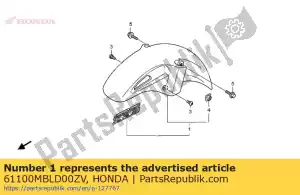 Honda 61100MBLD00ZV fender assy., fr. * yr264m - La partie au fond