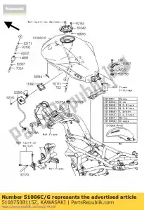 Kawasaki 51087508115Z réservoir-comp-carburant, m.s.noir - La partie au fond