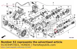afdichting b, rubber van Honda, met onderdeel nummer 91303HM7003, bestel je hier online: