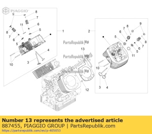 aprilia 887455 cylinder head gasket sp.1 - Upper side