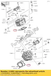 Qui puoi ordinare guarnizione-testa vn900b7f da Kawasaki , con numero parte 110040062: