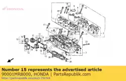 Ici, vous pouvez commander le boulon, spécial, 6x62 auprès de Honda , avec le numéro de pièce 90001MR8000: