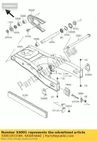 3300100338F, Kawasaki, Arm-comp-swing,f.s.black kawasaki zzr  e zx600 j zzr600 600 , New