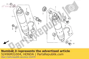 Honda 52496MJ1004 label, rr. demper - Onderkant