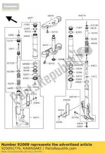 kawasaki 920091776 tornillo, 6x16 vn1500-p1 - Lado inferior