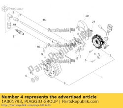 Aprilia 1A001793, Opneemplaat insluitkabels, OEM: Aprilia 1A001793