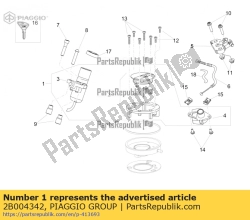 Aprilia 2B004342, Zestaw schloss, OEM: Aprilia 2B004342