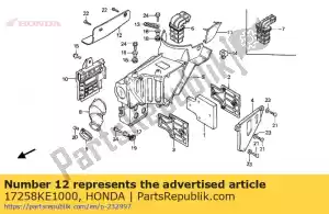 Honda 17258KE1000 plaat, luchtfilter - Onderkant