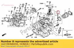 Ici, vous pouvez commander le bande, isolateur de carburateur auprès de Honda , avec le numéro de pièce 16219HN8000: