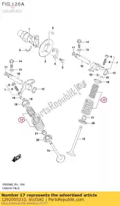 suzuki 1292005210 conjunto de mola, válvula - Lado inferior