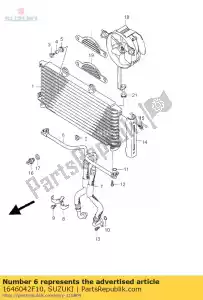 Suzuki 1646042F10 tuyau, refroidisseur d'huile - La partie au fond