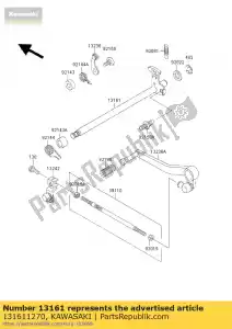 Kawasaki 131611270 palanca-comp-cambio sha - Lado inferior