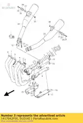 Here you can order the pipe,exh ctr r from Suzuki, with part number 1417042F00: