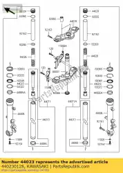 Here you can order the cylinder-set-fork er650fff from Kawasaki, with part number 440230128: