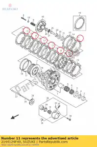 suzuki 2144124F40 placa, embrague dr - Lado inferior