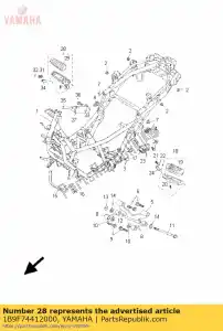 yamaha 1B9F74412000 reposapiés, trasero 2 - Lado inferior