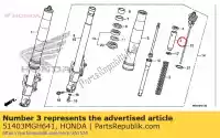 51403MGH641, Honda, cuello, primavera honda vfr  f crosstourer x dtc fd xd dct vfr1200x vfr1200xd vfr1200xa 1200 , Nuevo