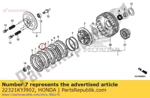 honda 22321KYJ902 plate, clutch - Bottom side