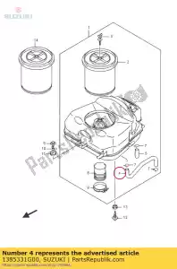 Suzuki 1385331G00 tube, reniflard - La partie au fond