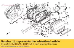 Aqui você pode pedir o moldagem, r. Alforje lateral em Honda , com o número da peça 81261MCA000ZA: