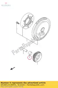 suzuki 0918012138A05 afstandhouder, 12,5x19x - Onderkant