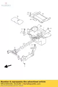 Suzuki 0910306100 tornillo, 6x8 - Lado inferior