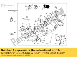 Ici, vous pouvez commander le tuyau d'échappement droit auprès de Piaggio Group , avec le numéro de pièce GU30120940: