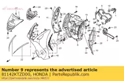 Aqui você pode pedir o selo, tampa do porta-luvas em Honda , com o número da peça 81142KTZD00: