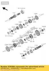 Here you can order the bushing,output 3rd ge from Kawasaki, with part number 920281991: