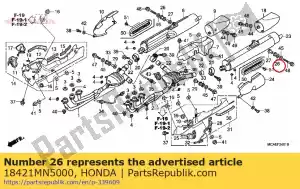 honda 18421MN5000 caoutchouc, montage silencieux - La partie au fond