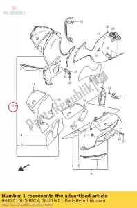 Suzuki 9447015H50BCX capa, capota - Lado inferior