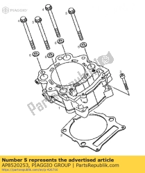 Aprilia AP8520253, Schroef met flens m10x1.25x116, OEM: Aprilia AP8520253