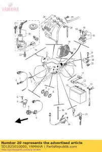 yamaha 5D1825010000 chave principal trava de direção - Lado inferior