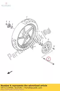 suzuki 5471113H00 axle,front - Bottom side