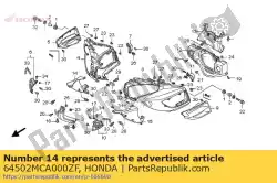 kap, r. Innerlijke * nh469m * van Honda, met onderdeel nummer 64502MCA000ZF, bestel je hier online: