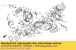 Honda 64502MCA000ZF capuz, r. interno * nh469m * - Lado inferior