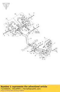 triumph T2206650 collecteur d'échappement 200 cpsi - La partie au fond