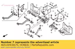 Ici, vous pouvez commander le ressort, pédale de frein auprès de Honda , avec le numéro de pièce 46514HC0670: