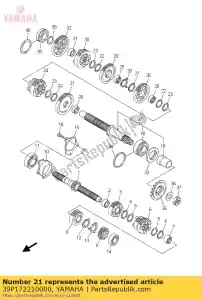 yamaha 39P172210000 engranaje, 2da rueda - Lado inferior