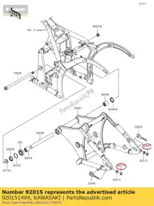 kawasaki 920151494 moer, slot, 10 mm klf185-a1 - Onderkant